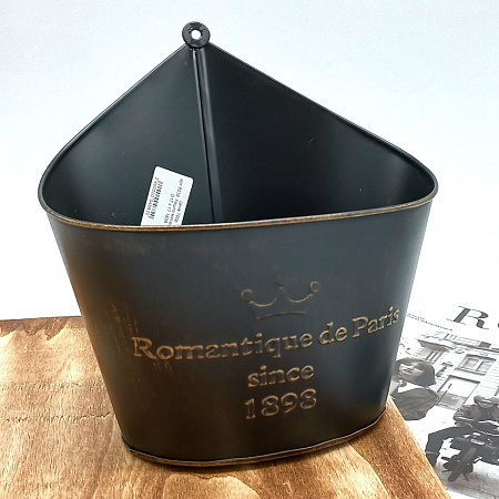 Кашпо метал Ведро «Romantique de Paris» D17 х 17 см Чёрный