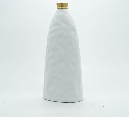 Ваза керамическая Бутыль «Холст» D13,5 х 9 х 30 см Белый
