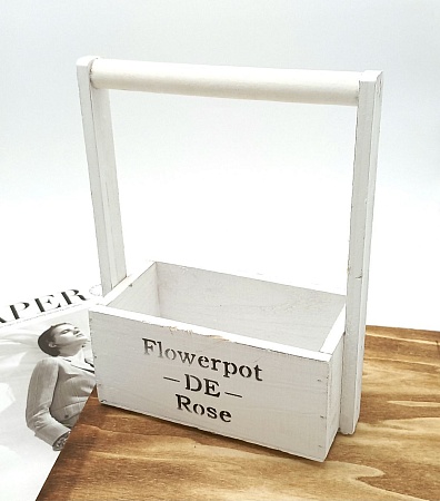 Деревянный ящик с ручкой «Flowerpot De Rose» 18 х 8,5 х 9 см