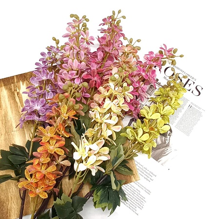 Ветка Орхидея Фаленопсис 90 см Пластик Ассорти D-23
