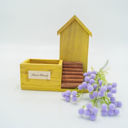 Кашпо деревянное Домик с лесенкой «About flower» 10 х 7 х 6,5 см Ассорти
