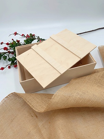 Деревянный ящик с крышкой «Рейка» 30 х 20,5 х 11 см Натуральный/Обожённый