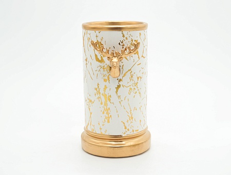 Ваза керамическая «Золотая фольга Олень» D12,5 х 23,5 см